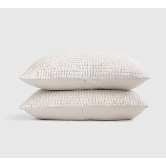 Quince Other - Quince Silk Pick Stitch Sham Set of 2 20x26 Ivory Standard White Cotton Bedding